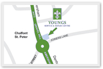 youngs service and repair map